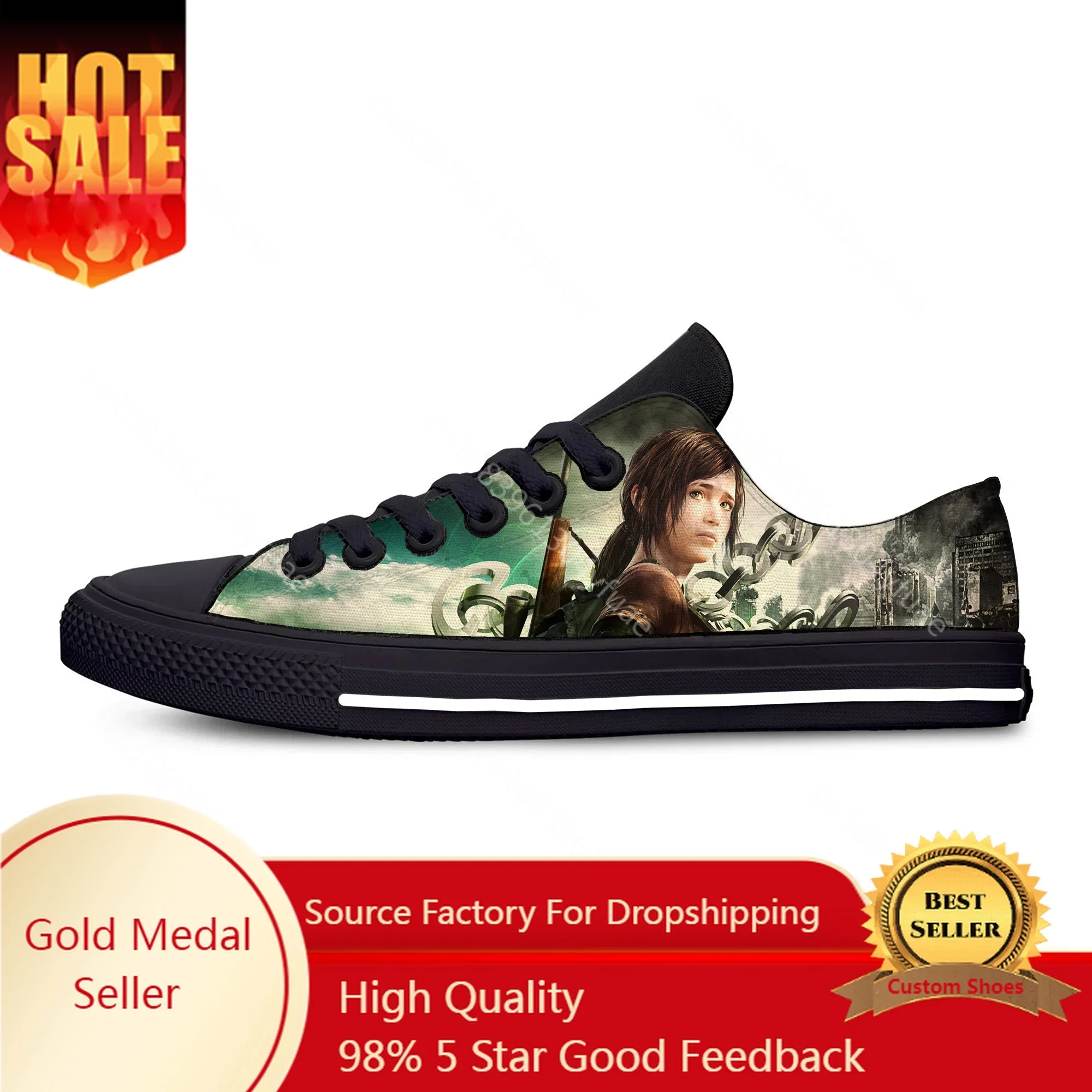 

Video Game The Last of Us Hot Fashion Funny Casual Shoes Low Top Lightweight Breathable Board Shoes Men Women Classic Sneakers