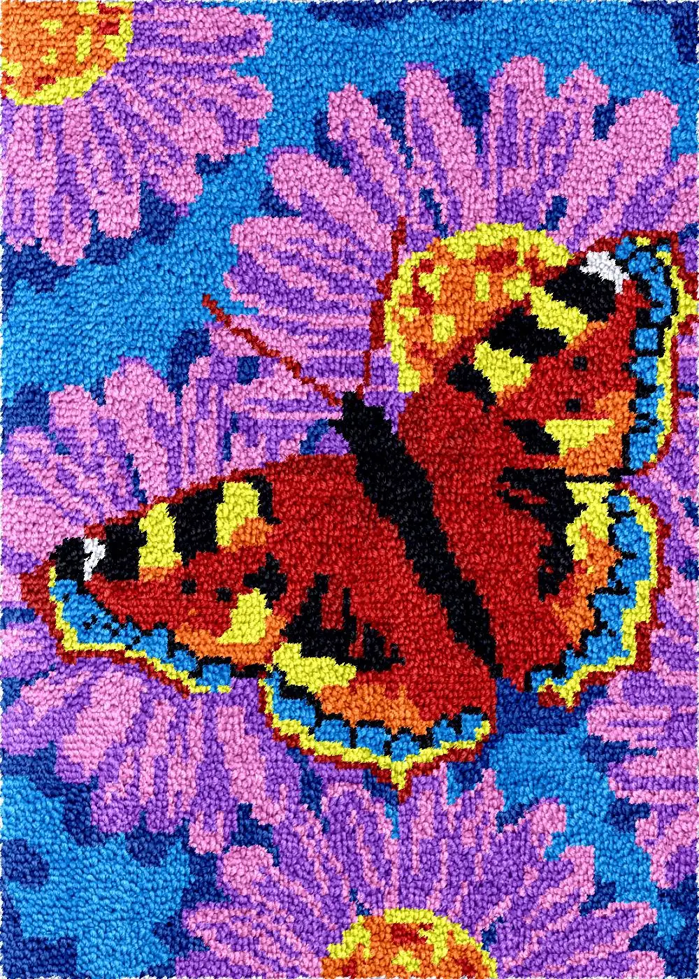 

Butterfly latch hook kits carpet embroidery set rugs plastic canvas Diy bag crochet tapestry crafts accessories and materials