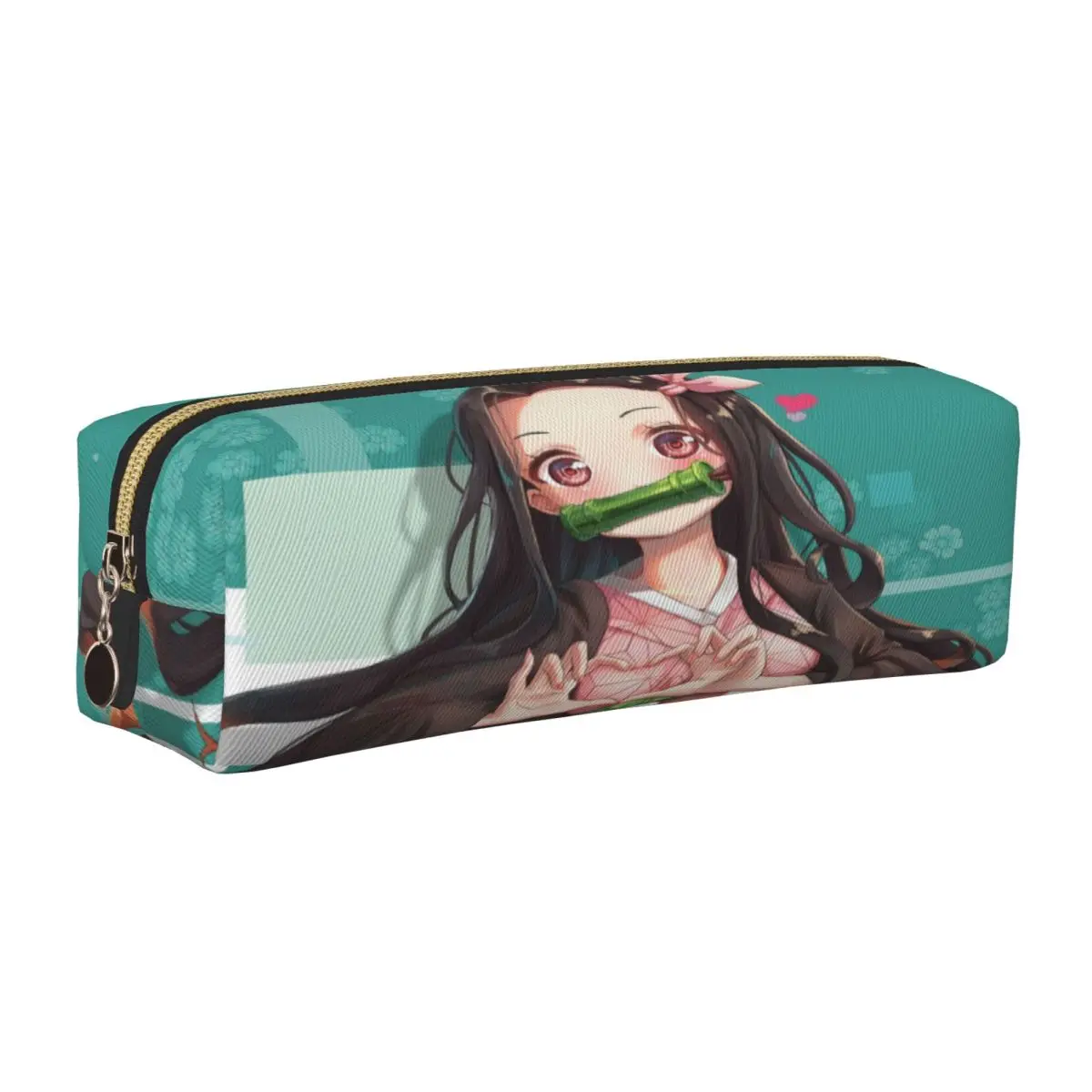 Nezuko Kamado مقلمة شيطان القاتل أنيمي مانغا القلم أكياس طالب سعة كبيرة الطلاب مدرسة التجميل قلم رصاص الحقيبة