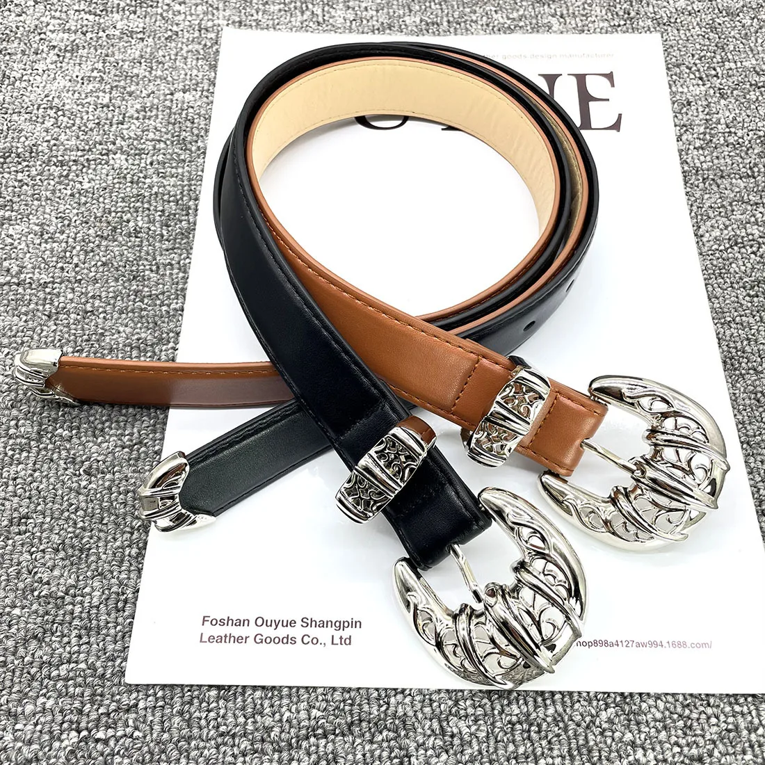 

Vintage Carved Needle Buckle Belt for Men &Women-Punk Y2K Hip Hop Style PU Leather Belt,Adjustable Gothic Rock Fashion Accessory