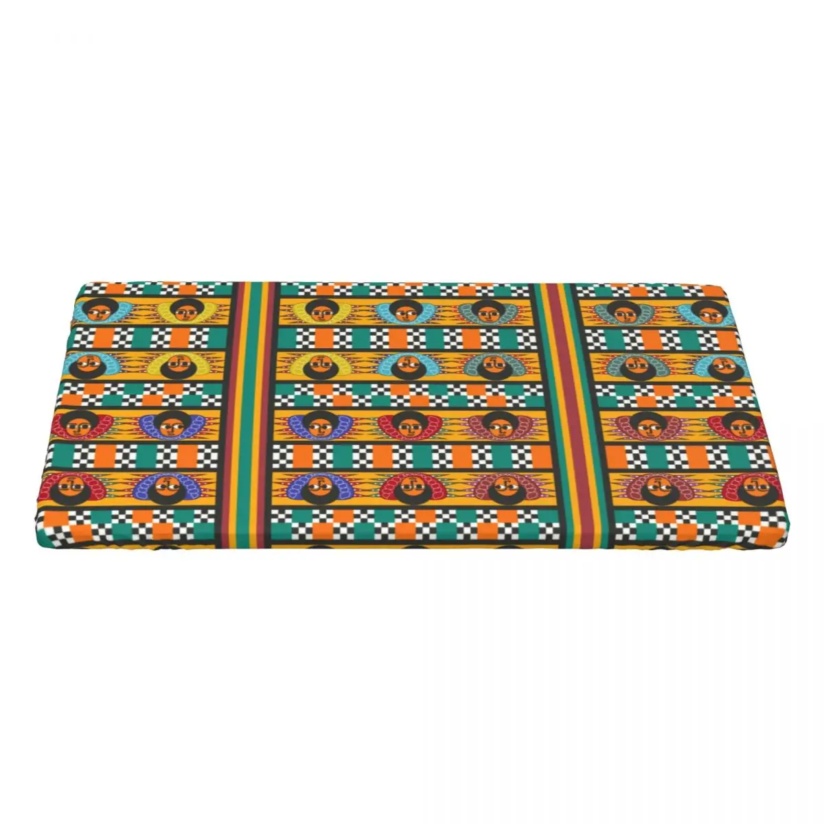 Custom Ethiopian Colourful Art Pattern Rectangular Tablecloth Oilproof 4FT Table Cloth Table Cover