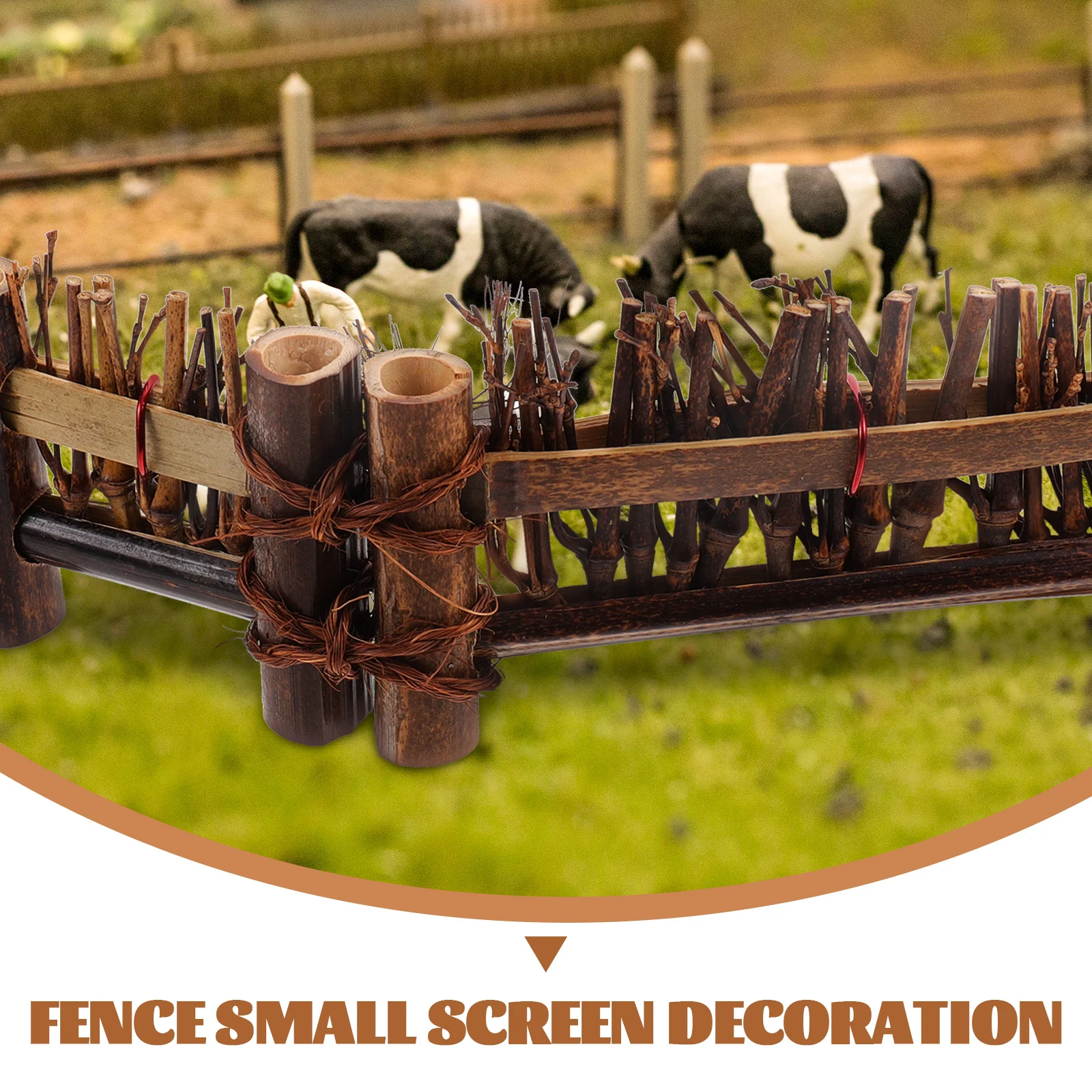 Piccoli ornamenti Decorazioni Marrone Micro Paesaggio Schermo Mini Recinzione di bambù Decor Bonsai Ornamento Giardino Paesaggistica Decor Bambù