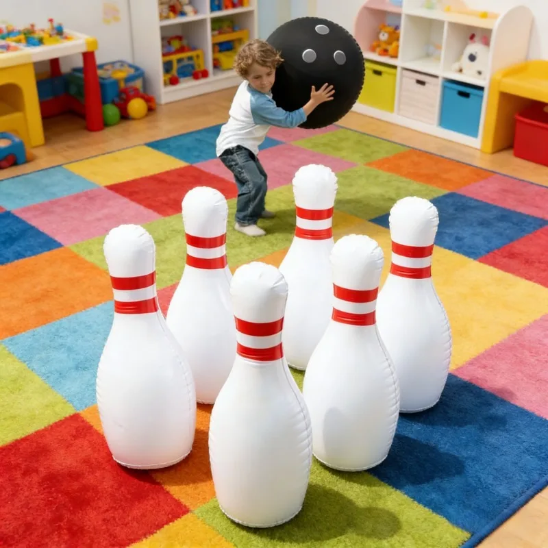 어린이 거대한 풍선 볼링 세트 성인 야외 스포츠 운동 장난감 가족 잔디밭 마당 게임 부모 자녀 상호작용 장난감