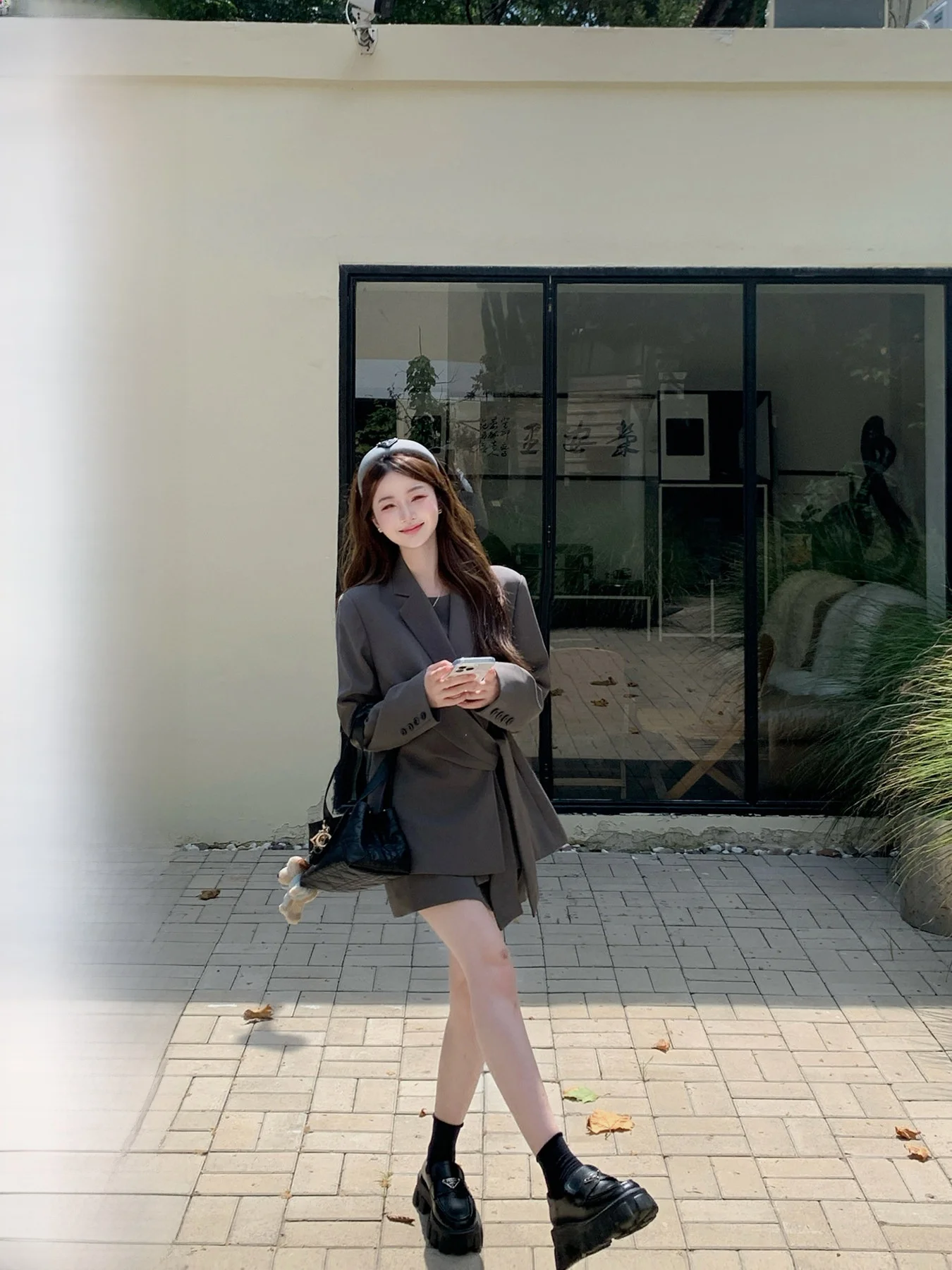 

Small Size Vest Dr Belted Waist Tie Women's Faion Set Two-Piece Suit Spring Autumn Season Polyester Spandex Blend