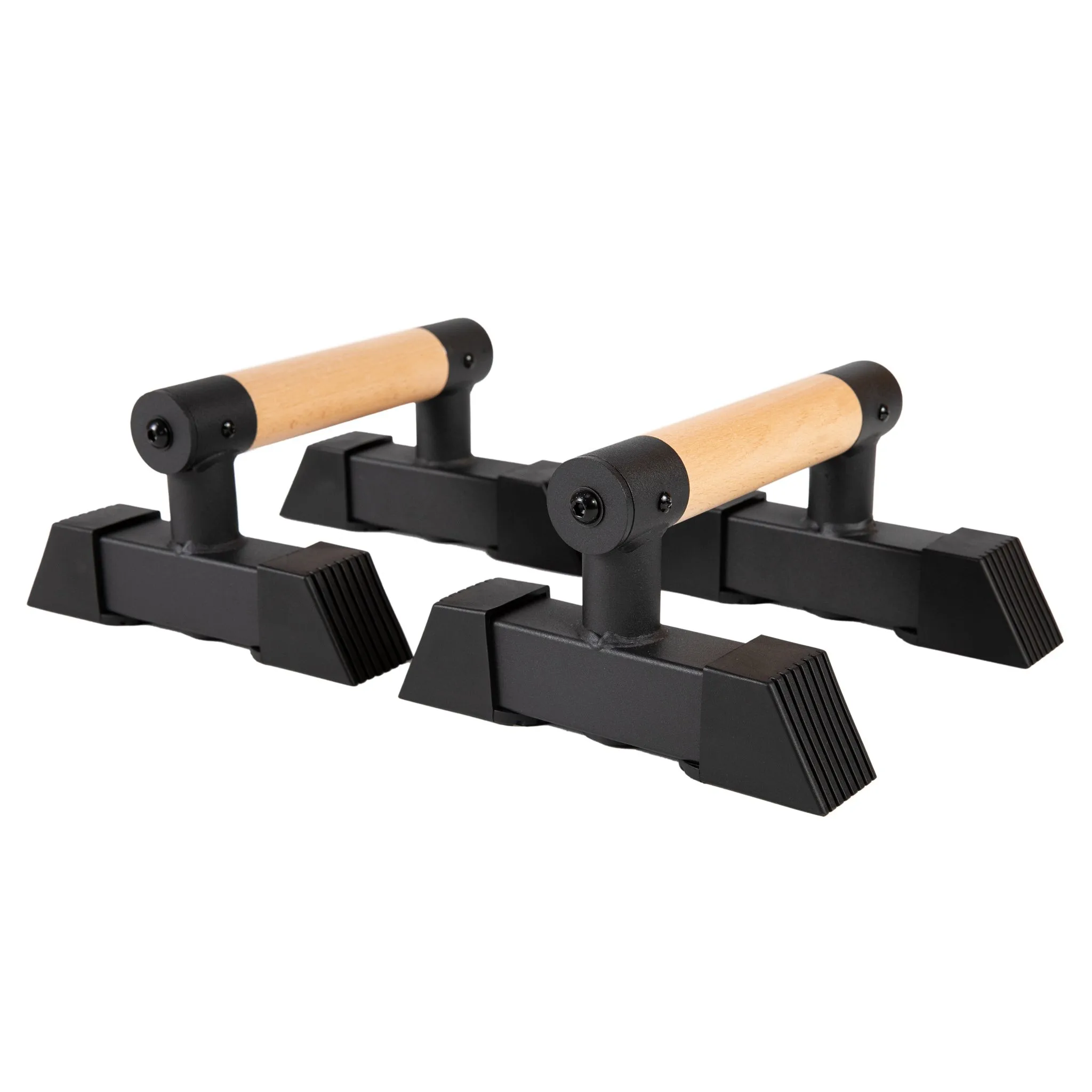 HYBRID  Steel Parallettes Wooden Push Up Stand Dip Bar Equalizer Bar Chin Up Bar Muscle Strength Exercise