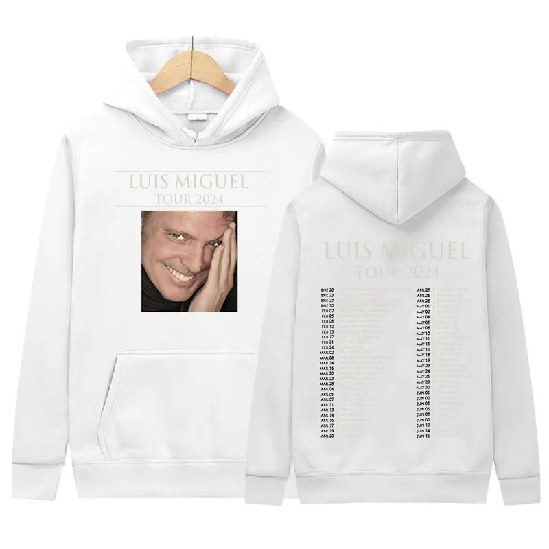 2024 Luis Miguel Tour graficzna bluza z kapturem męska moda hiphopowa bluza pulowerowa Y2k Vintage Harajuku ponadgabarytowe bluzy Streetwear