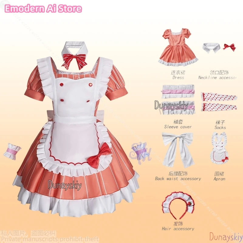 Uehara Ayumu كوسبلاي أنيمي لوفيليف AiScReam كوسبريفري كاواي زي الخادمة فستان كعكة برتقالية لطيف لوليتا لطيف للهالوين كوس #2