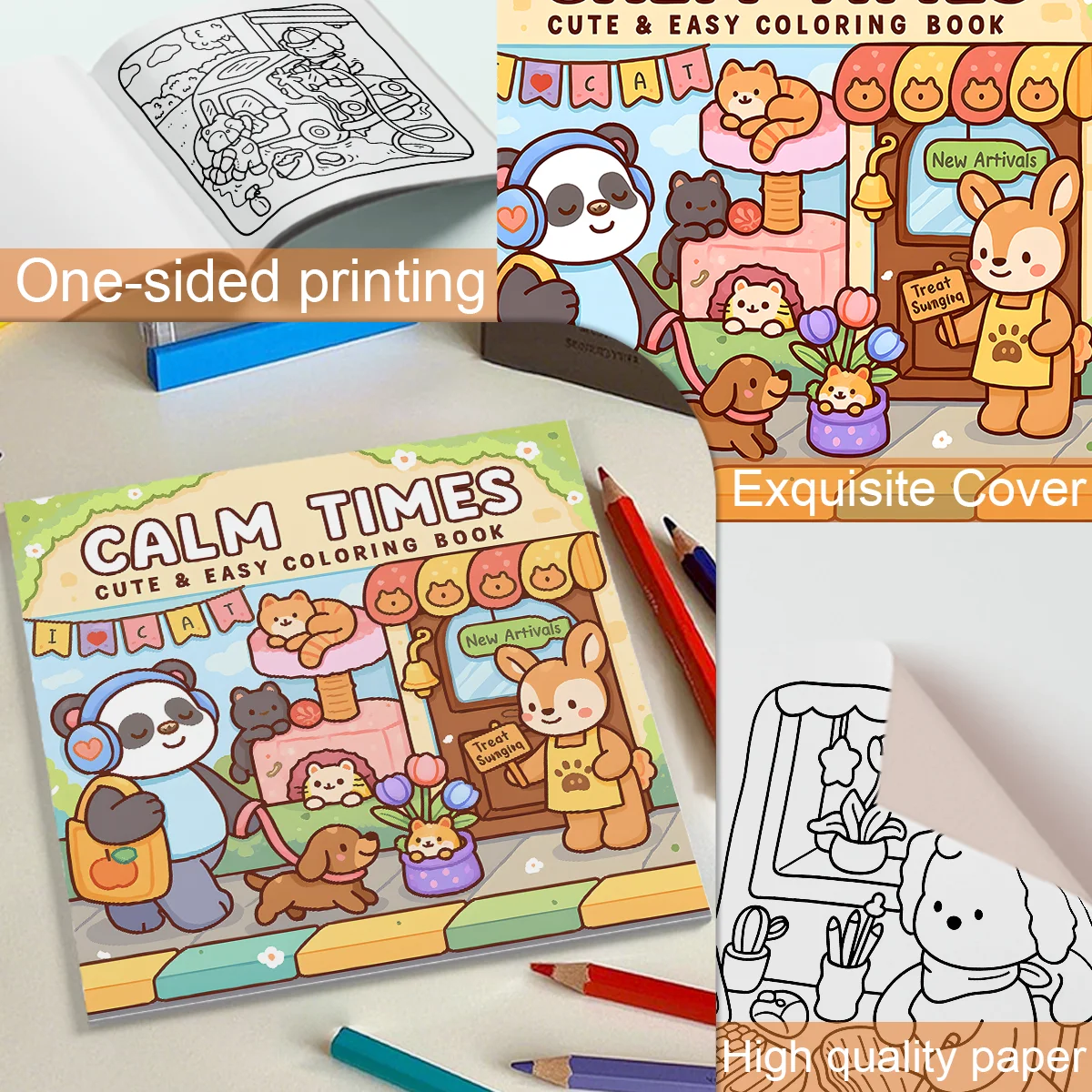 كتاب تلوين أنماط جريئة وسهلة للبالغين، كتاب رسم لطيف، هدية مثالية للحفلات وأعياد الميلاد #4