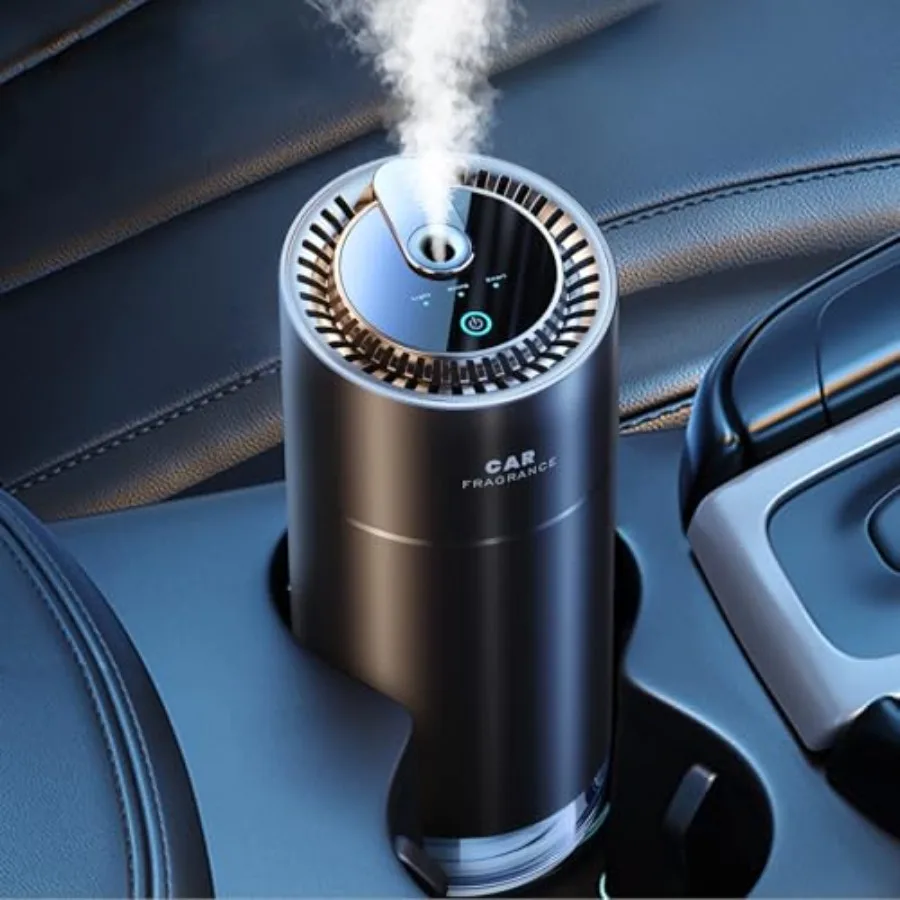 

Smart Car Air Freshener with Ultrasonic Mist Auto On/Off Natural Fragrance Lasting 4 Months Adjustable Settings Built-in Batter
