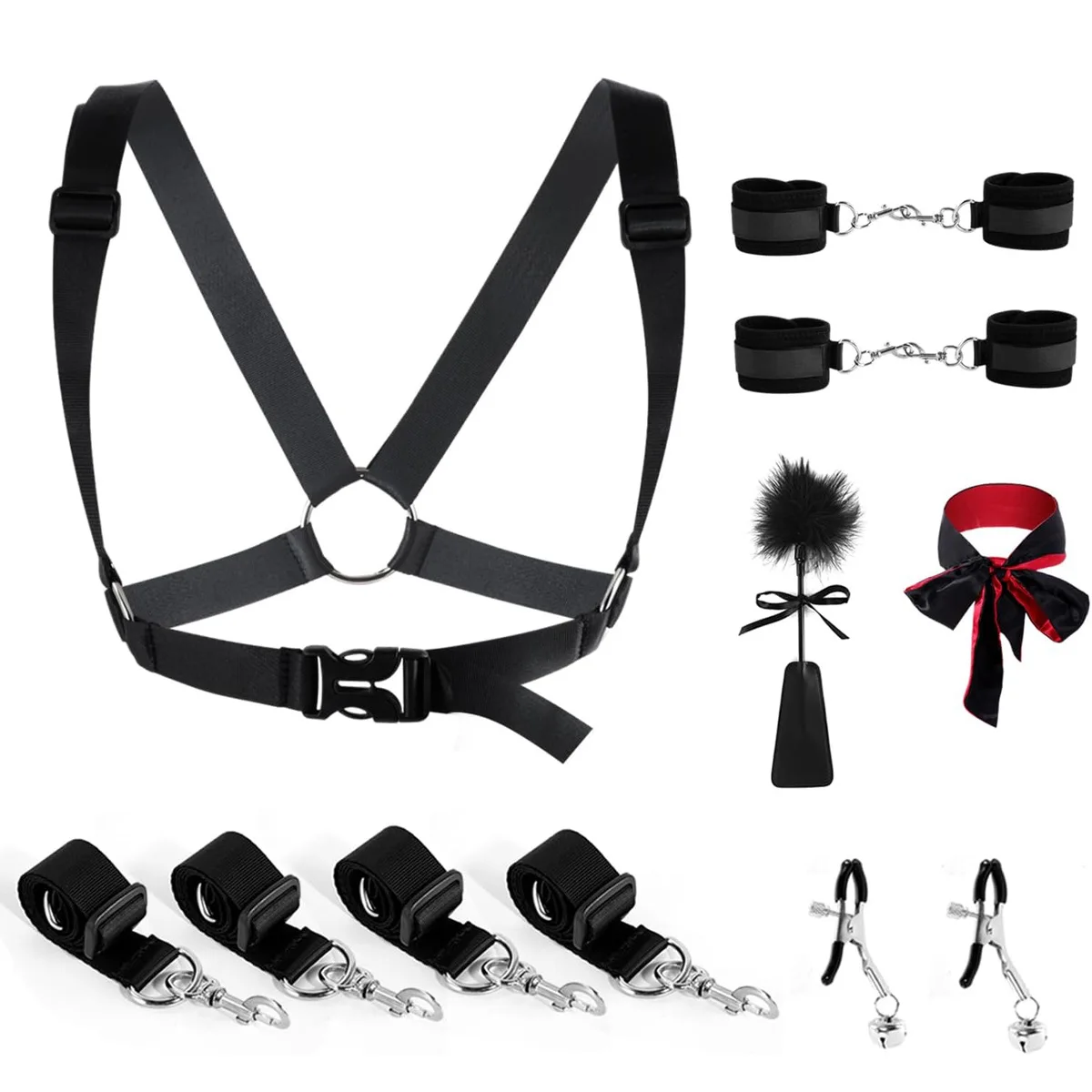 Sex BDSM Handcuff Restraint Set Kits Slave SM Fetish Sextoy Sadistic Adult Game Bondage Strap Couple Hand Ankle Restraints Toy