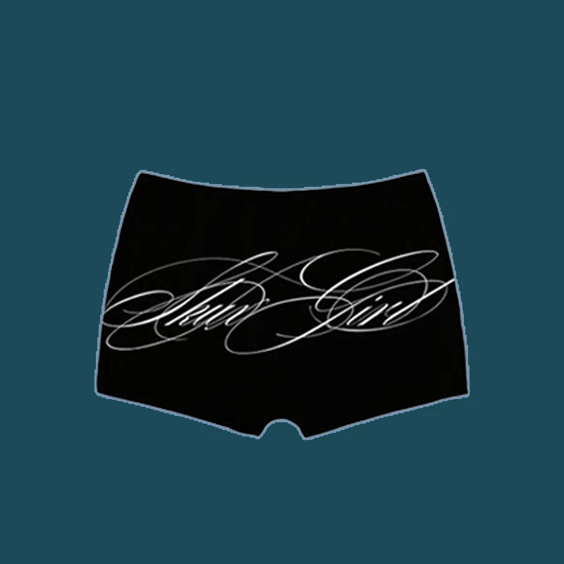 Pantalones cortos góticos estéticos con estampado de letras para mujer, traje Punk Harajuku Y2K Retro Emo Girls, camisola Sexy, Mini pantalones cortos de moda, ropa de calle