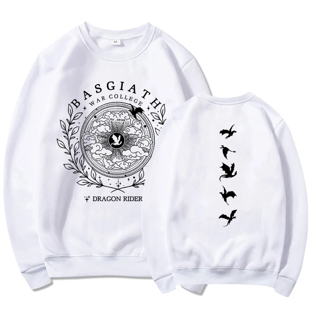 Basgiath War College 2-Sided Sweatshirt Fourth Wing Hoodie Bookish Sweatshirt Women Long Sleeve Pullovers Book Lover Hoodies Top