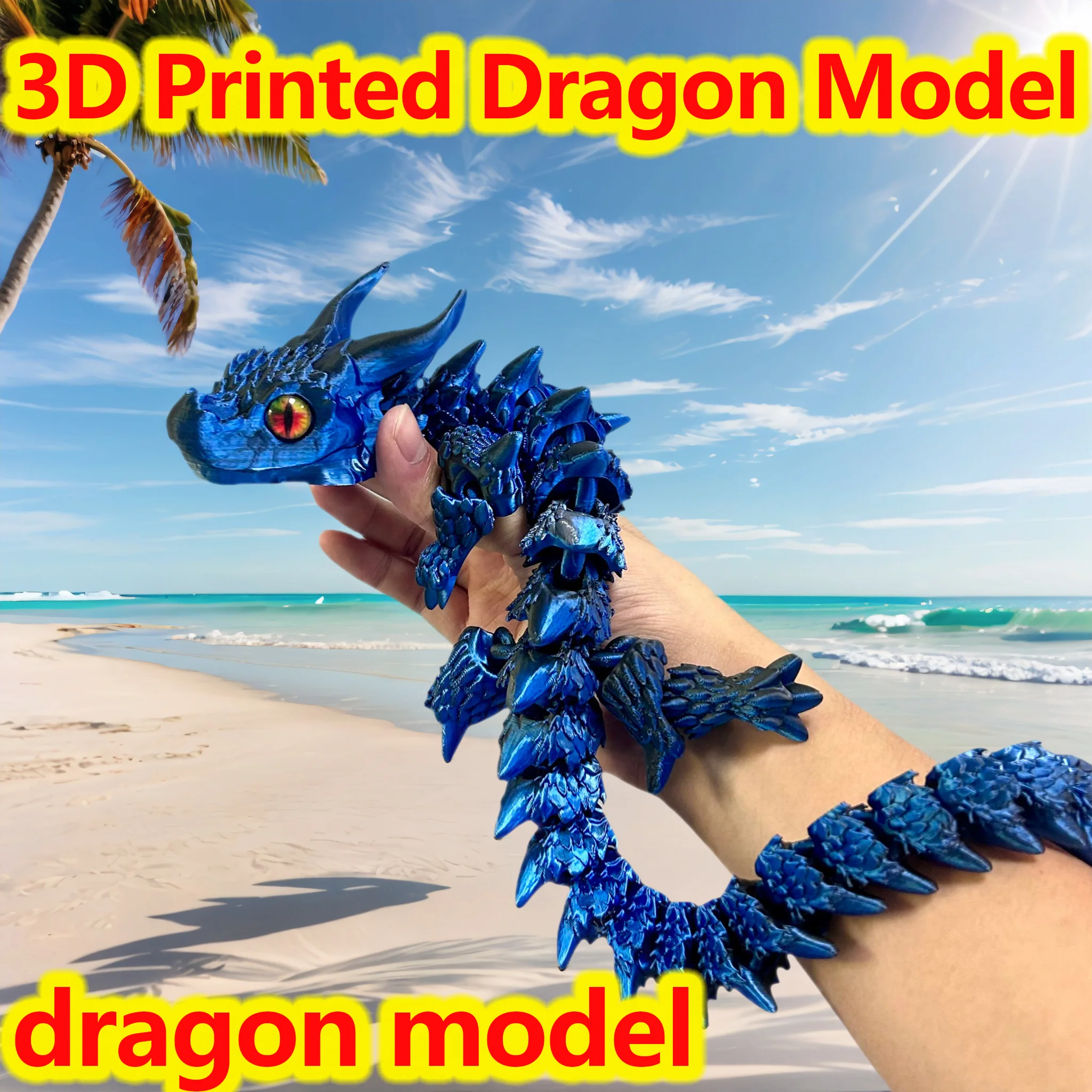 50Cm/19,69 pulgadas, dragón impreso en 3D, articulaciones móviles, modelo Animal, decoración de escritorio para el hogar, adorno, regalo, estatua coleccionable