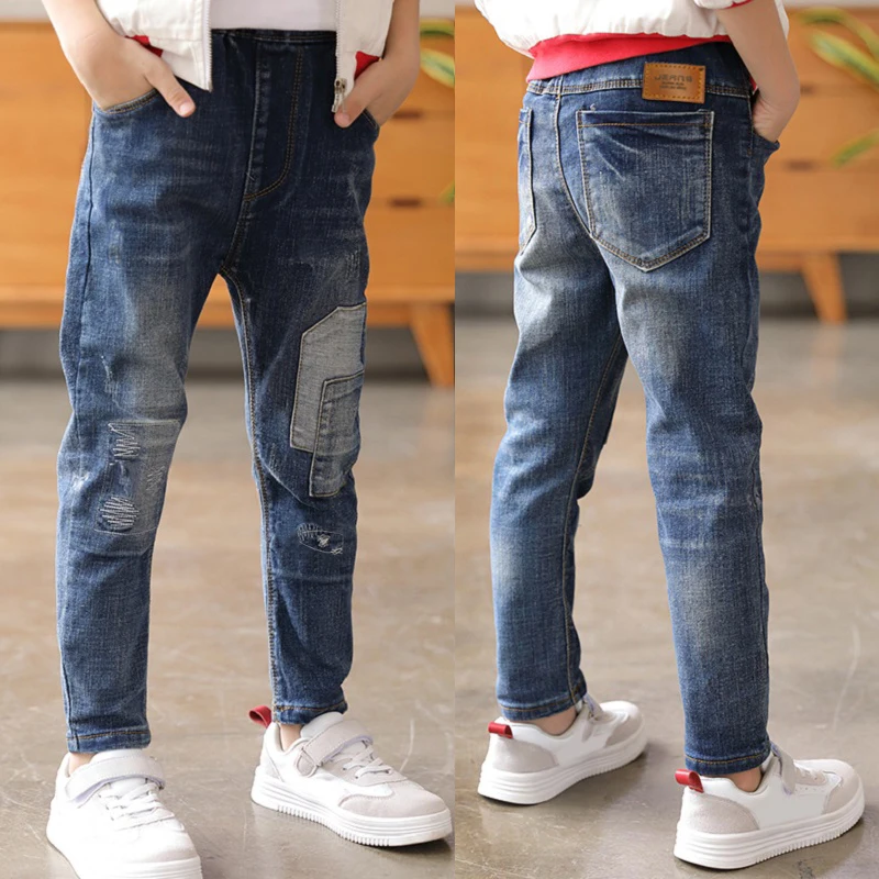 

4-11Y Boys Slim Straight Jeans Summer Classic Jean Bottoms Children Denim Long Pants Kids Baby Boy Casual Trousers
