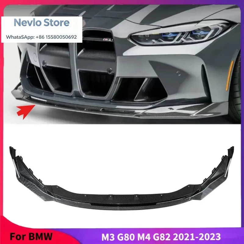 for BMW M3 G80 M4 G82 2021-2023 Car Front Bumper Lower Lip Part Splitters Front Blade Body Kit Guard Protector Cover Accessories