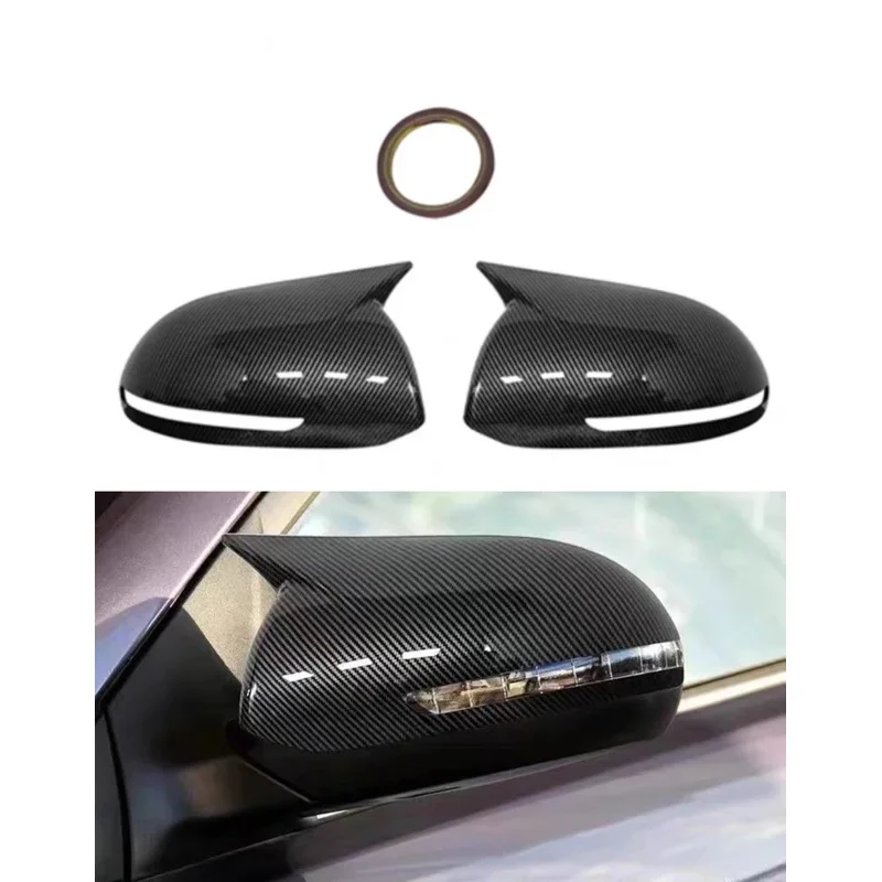 For KIA K2 2011-2016 Car Side Door Rearview Mirror Cover Cap Sticker Trim ABS Carbon Fiber Style Decoration