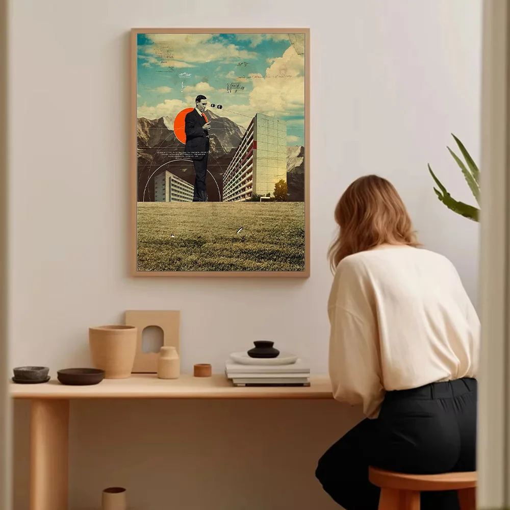 فيلم عتيق غير مؤطر نوير سيتي سكيب قماش جدار الفن طباعة ريترو هوليوود الفيلم المشارك التصوير الحضري ديكور جمالي أسود #5