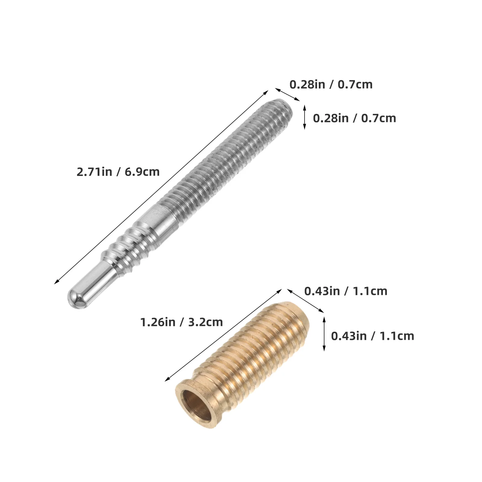 Pool Joint Pin Stainless Steel Billiard Extension Rod Screw Quick Release Connection Durable Cue Stick Hardware