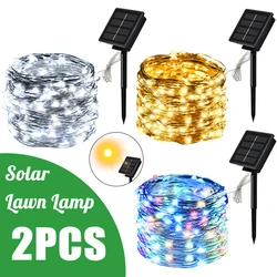 12m/7m Solar LED Light Outdoor Solar Lawn Lamp Garden Party Fairy Light String Waterproof Christmas Garland Yard Decoration Lamp