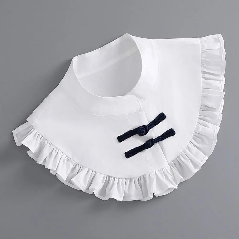 Camisa de algodón a la moda, cuello falso, solapa clásica desmontable, blusa Vintage para mujer, cuello falso