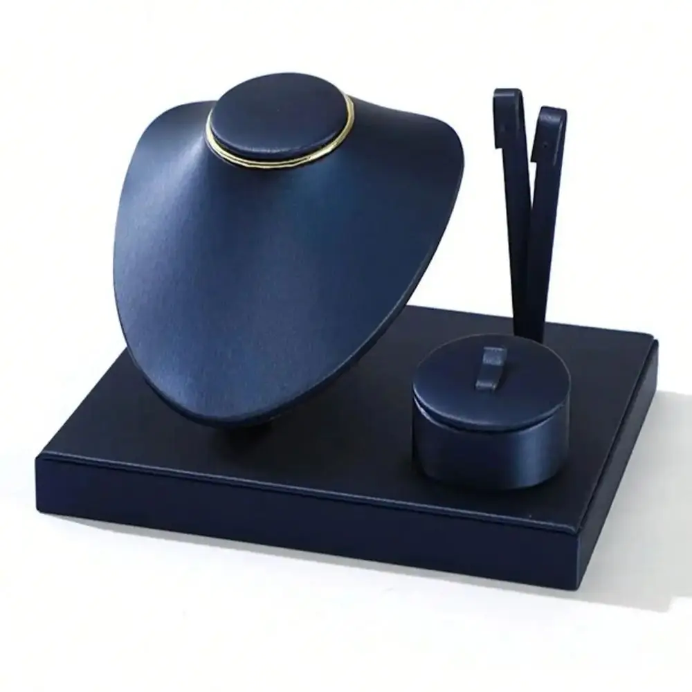 

New Multifunctional Spot Combination Set Exhibition PU Leather Leather Jewelry Tray Multi-purpose Necklace Display Boutique Shop