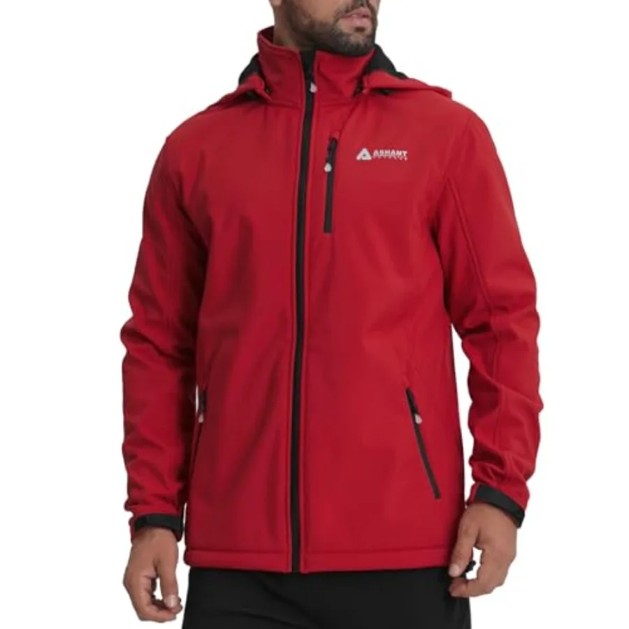 

Men's Softshell JacketFleece Lined Hooded Windbreaker Winter Outdoor Hiking Jackets for Men