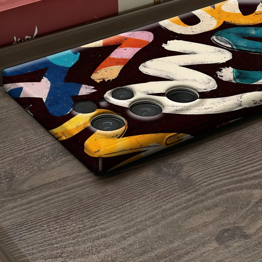 حافظة هاتف بنمط فرشاة ملونة لهاتف سامسونج جالاكسي S25 Ultra S24 S23 Ultra Plus غطاء خلفي لامع بطبقة مزدوجة #4