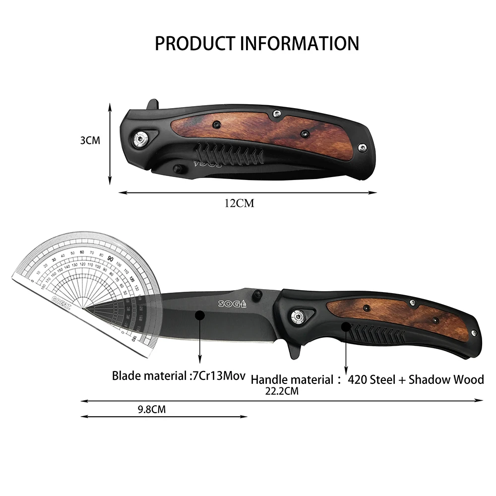 DA315 Outdoor Survival Knife Portable Multitools Tactical Self Defense Folding Pocket Knives Stainless Steel Jackknife Tools