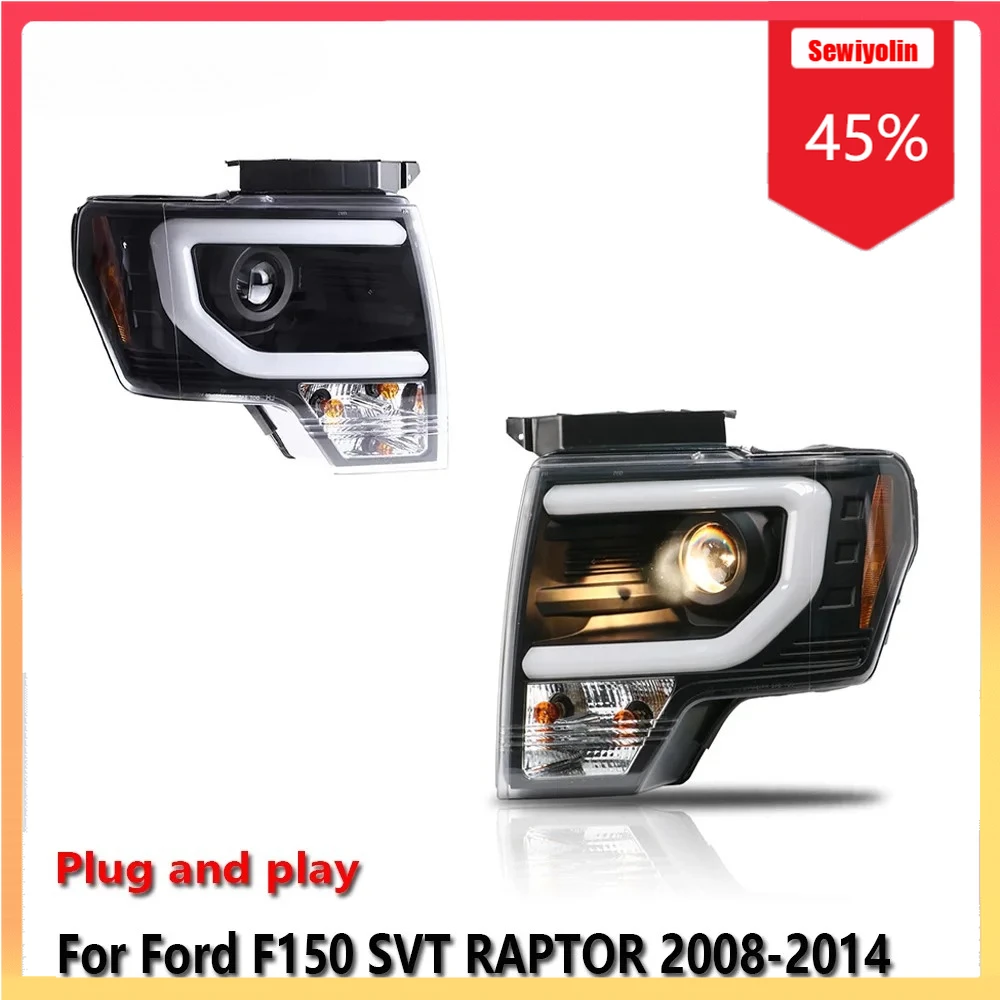 

Автомобильные светодиодные фары, автомобильные детали для Ford F150 SVT RAPTOR 2008-2014, противотуманные фары DRL, стоп-сигнал поворота, Plug and Play