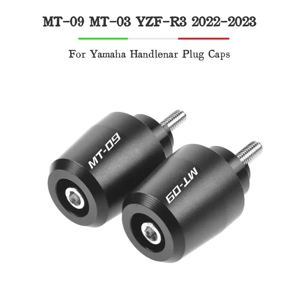 Extremos de manillar de motocicleta, empuñaduras de enchufe, tapas de enchufe deslizantes de 7/8 ''22mm para Yamaha MT-09 MT-03 YZF-R3 2022-2023