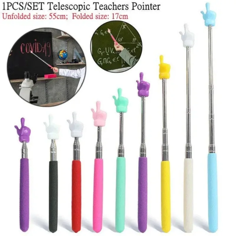 1Pc Telescopic Teachers Pointer Extendable Finger Design Pointer Stick