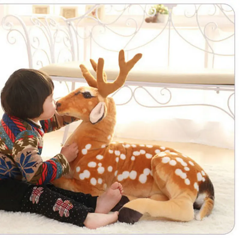 YUKAME 30-60cm Simulation Animal Plush Toys Sika Deer Doll Christmas Gifts Girl Cute Kawaii Stuffed Toys