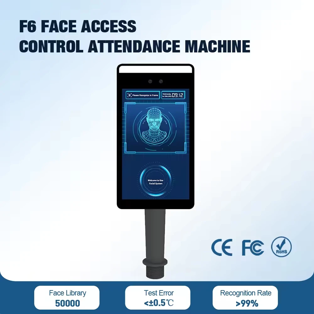 SCANMAX F6CS AI برنامج التعرف على الوجه السحابي المجاني وقت الحضور الذكي NFC التحكم في الوصول USB FR05 Android Machine