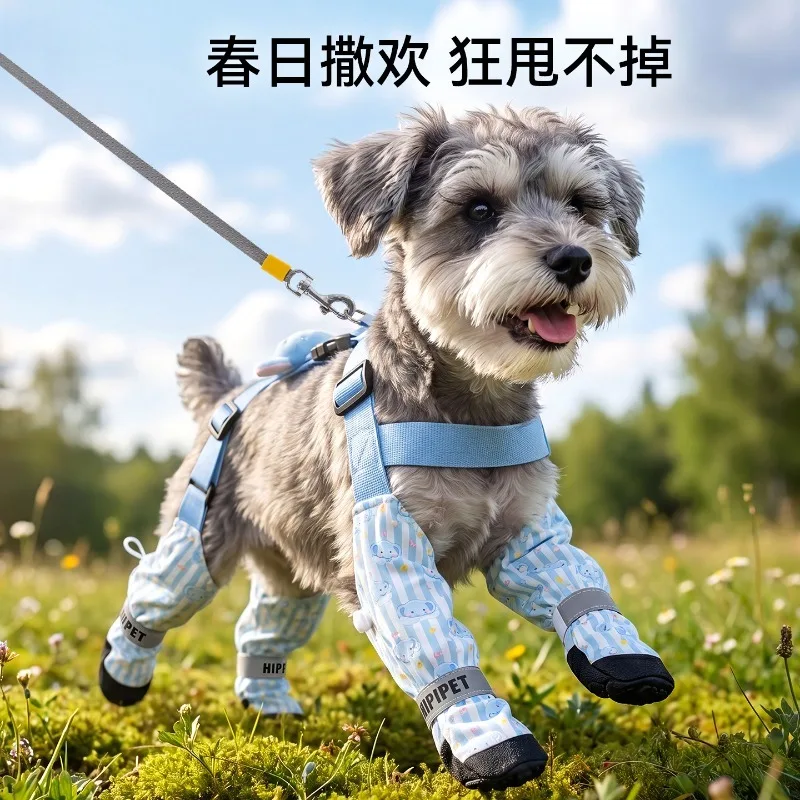 Waterproof Wear‑Resistant Dog Boots Anti‑Fall Paw Protector with Straps All‑Season Foot Cover for Dogs Outdoor Pet Supplies