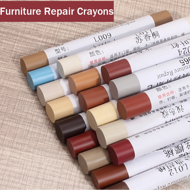 8 ألوان مقاوم للماء الأثاث الخشبي قلم إصلاح الأرضيات ، التالفة خدش الخشب التصحيح الطلاء تلوين ، رقعة لصق لتحسين المنزل