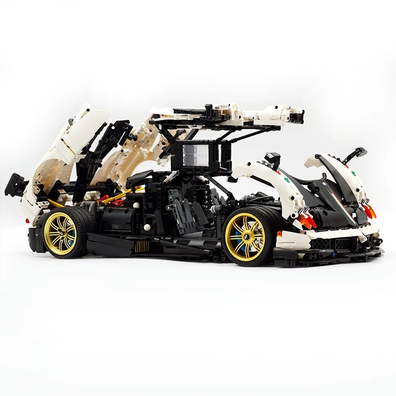 En STOCK MOC 002 Huayra, bloques de construcción de vehículos súper deportivos técnicos, modelo de alta dificultad, bloques de carreras, juguetes DIY para niños de Navidad