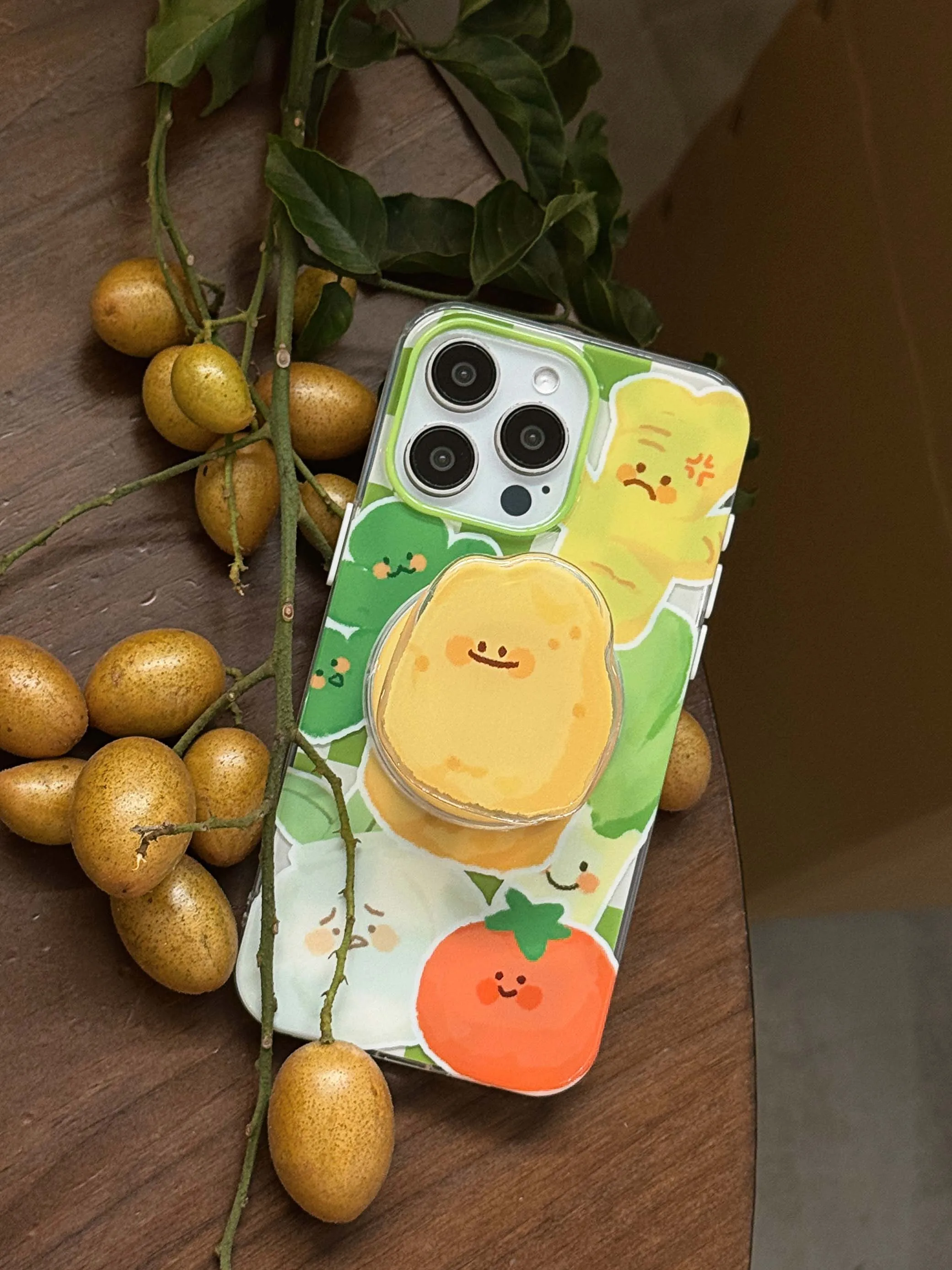 Cartoon vegetablephone case potato stand holder cover for iphone 15promax 14 15 14pro 13pro 13 pro max 15pro 12 magnetic shell