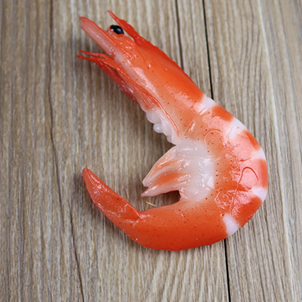 9pcs Practical Fake Shrimp Faux Food Food Props Realistic Food Model Simulated Shrimp Model Fake Food Model