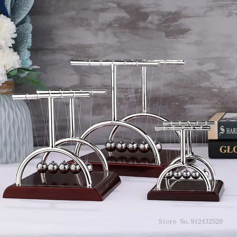 Bola de equilibrio de acero, péndulo de ciencia física, desarrollo divertido temprano, juguete de escritorio educativo, regalo, cuna de Newtons grande, mediano, pequeño