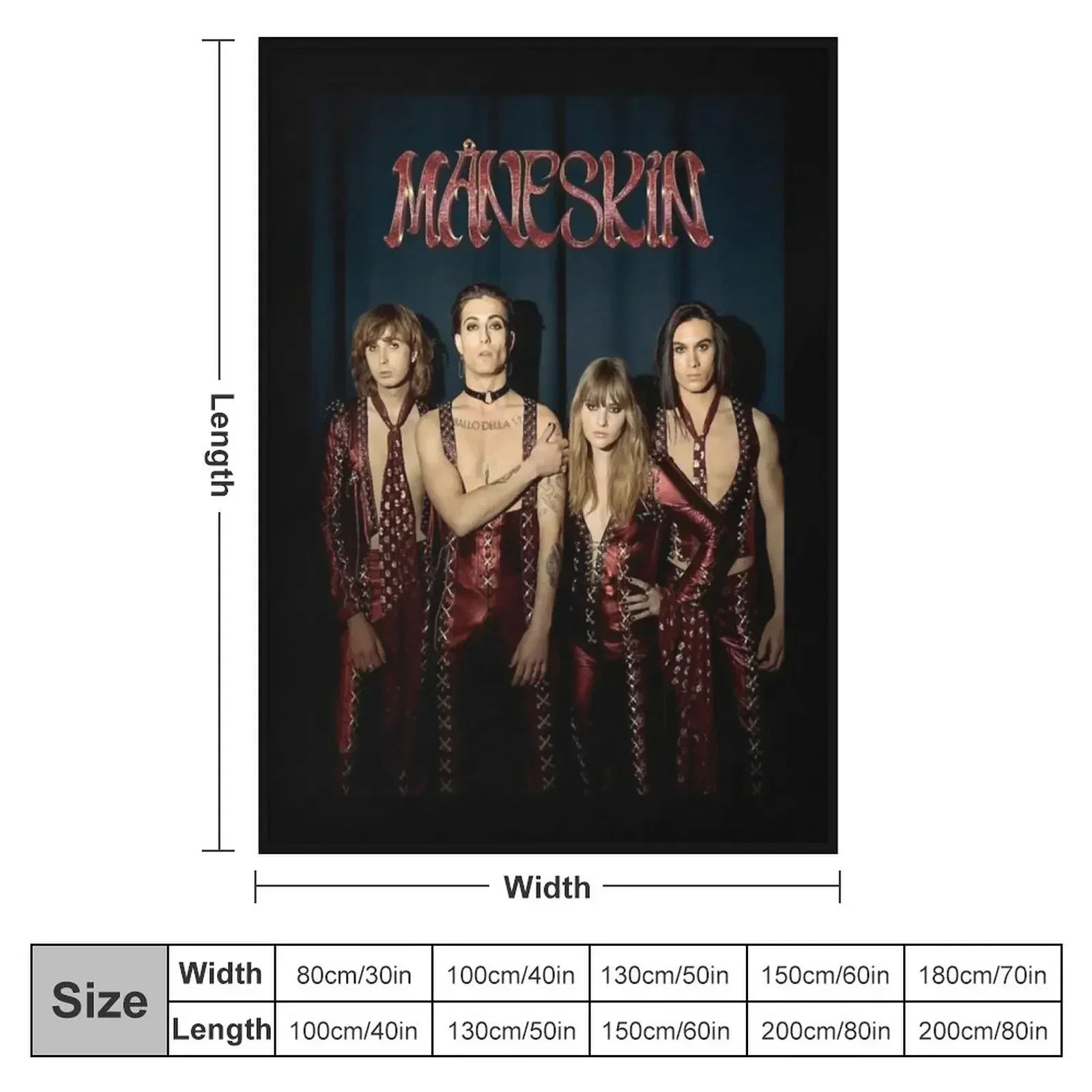 M?neskin rock band Maneskin Throw Blanket Picnic Bed covers Blankets