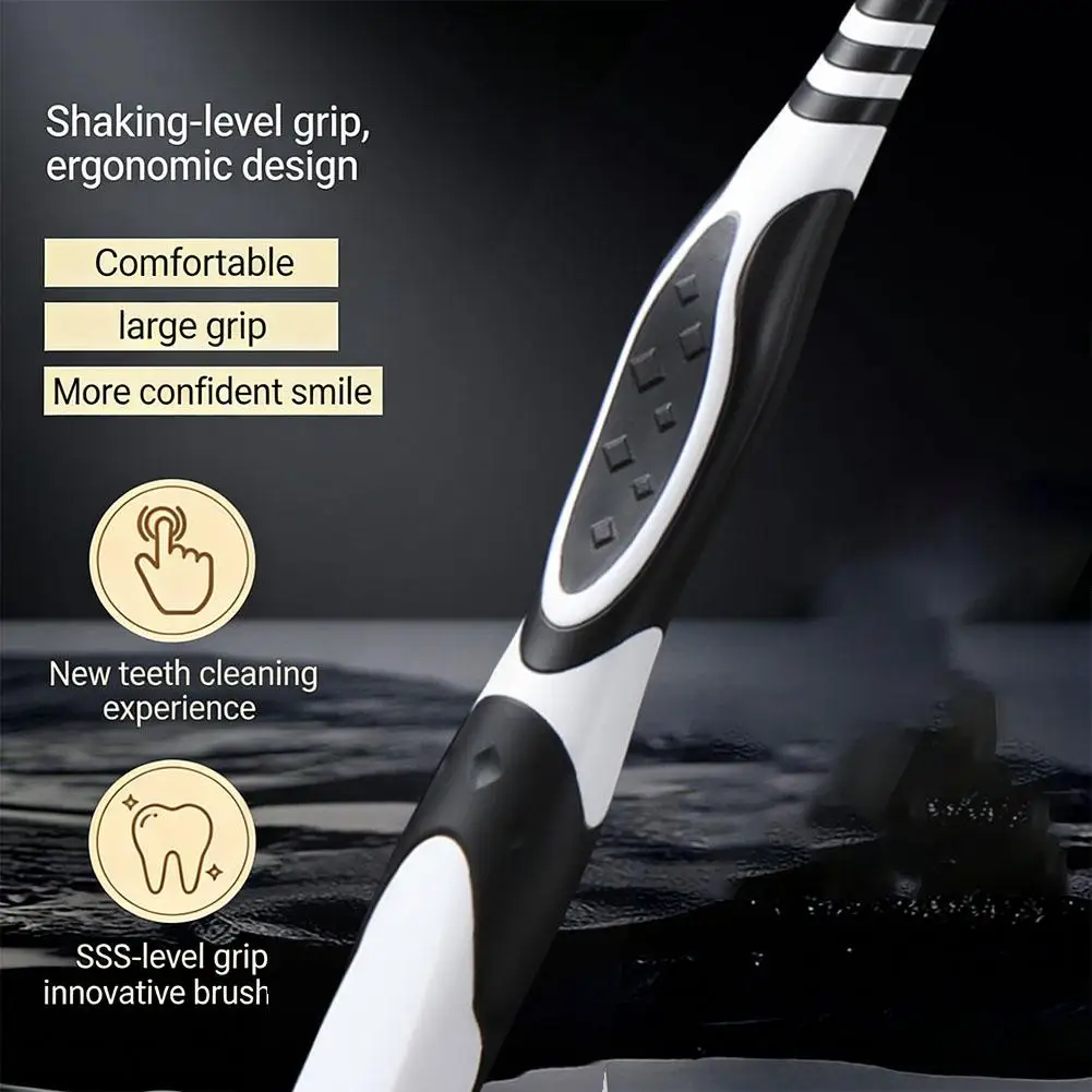 2Pcs Medium-Hard Bristle Toothbrush Deep Cleaning & Plaque Removal For Adult Dental Care For Whitening Teeth