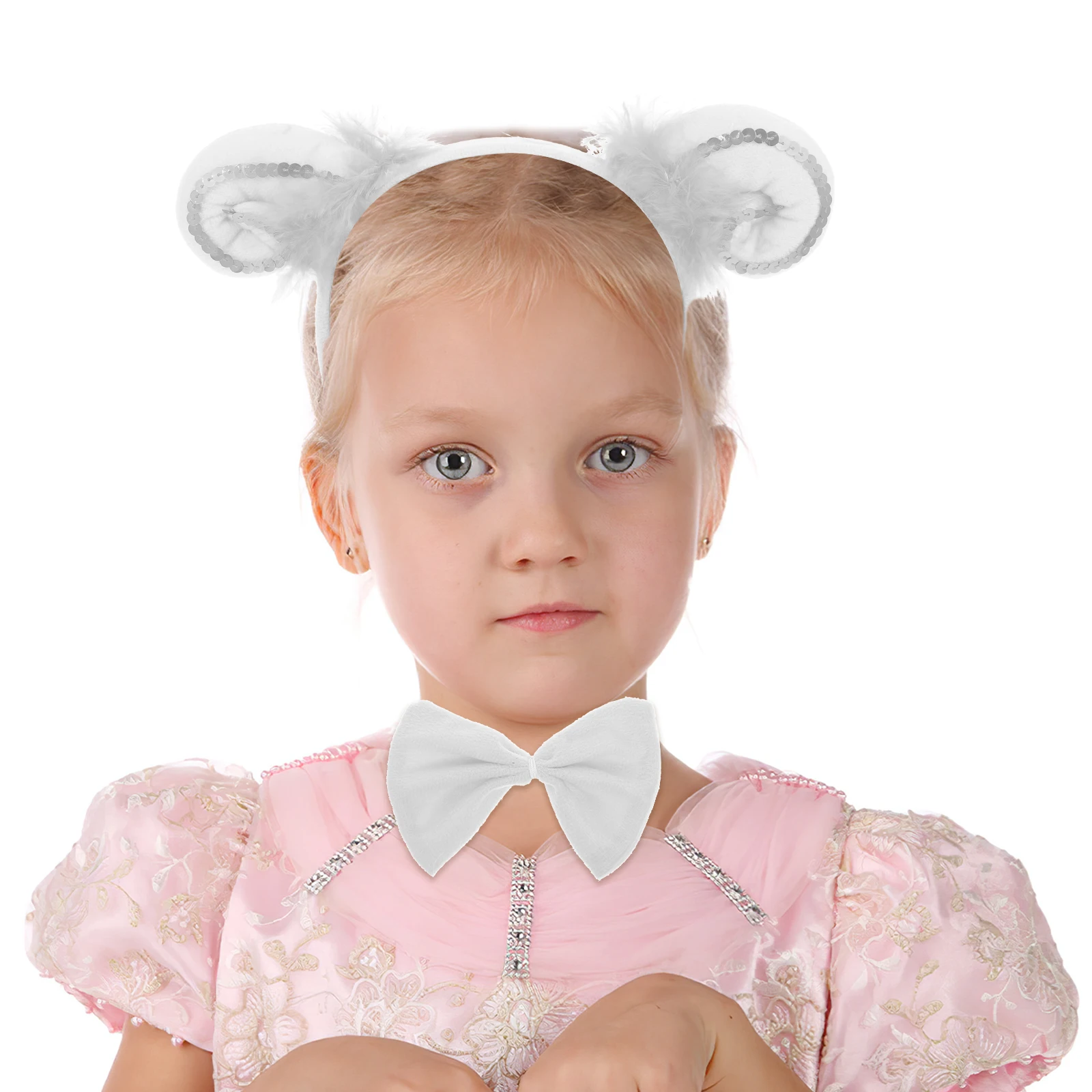 

Sequined Horn Headdress Children's Animal Headband Props Accessories Costume White Halloween Costumes