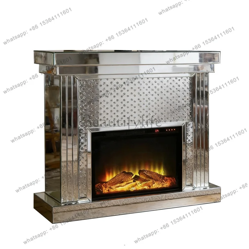 

Nordic mirror furniture living room fireplace modern European light luxury furniture fireplace 3162