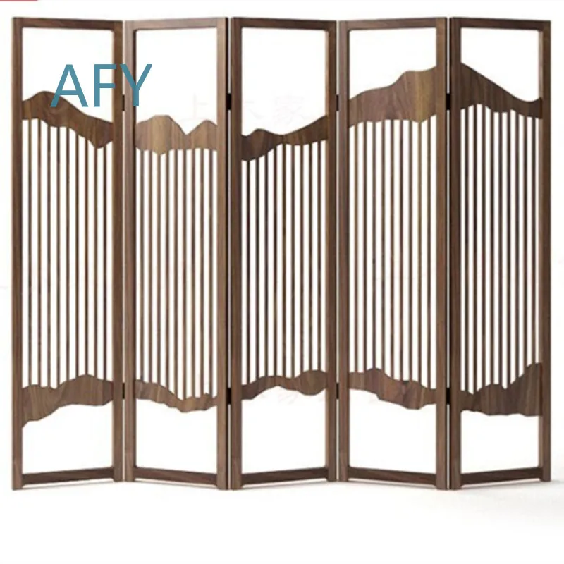 New Chinese Style Solid Wood Folding Screen Partition for Living Room Entrance Hallway Tea House Club Furniture Free Shipping