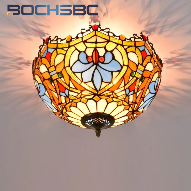 BOCHSBC Tiffany Love Beads 16inch vintage style glass chandelier deco the dining room bedroom aisle bathroom ceiling light