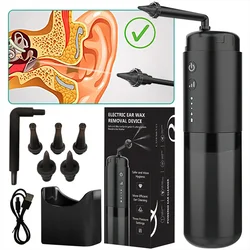 Fully Automatic Ear Cleaner Electric Spray Earwax Cleaner 2 Nozzle 3 Pressure Mode Rechargeable Waterproof Painless Clean Tool