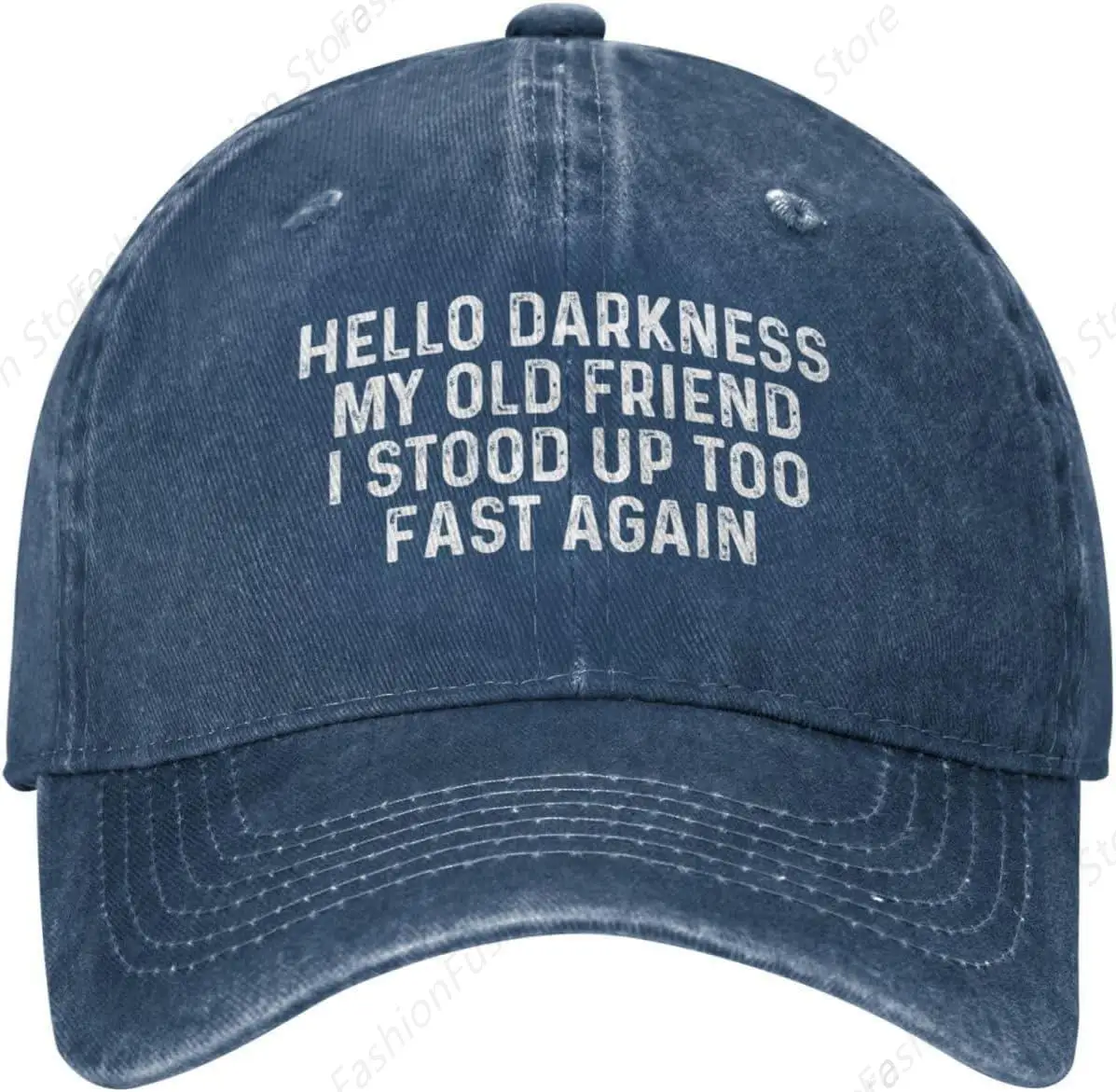 Hello Darkness My Old Friend I Stood Up Too Fast Again Cowboy Hat for Men Women Dad Hats Vintage Trucker Cap Unisex Baseball Cap