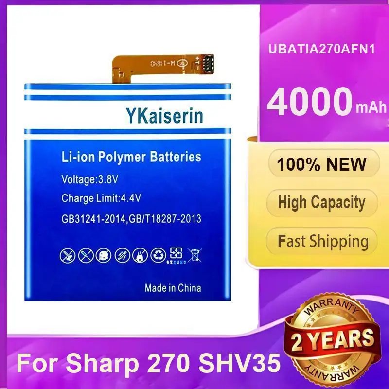 

YKaiserin UBATIA270AFN1 4000 мАч аккумулятор большой емкости для Sharp 270 SHV35 сменный аккумулятор + бесплатные инструменты