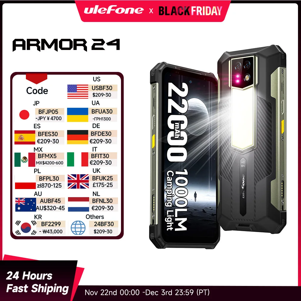 Ulefone Armor 24 Rugged Phone 22000mAh Up to 24GB+ 256GB 6.78