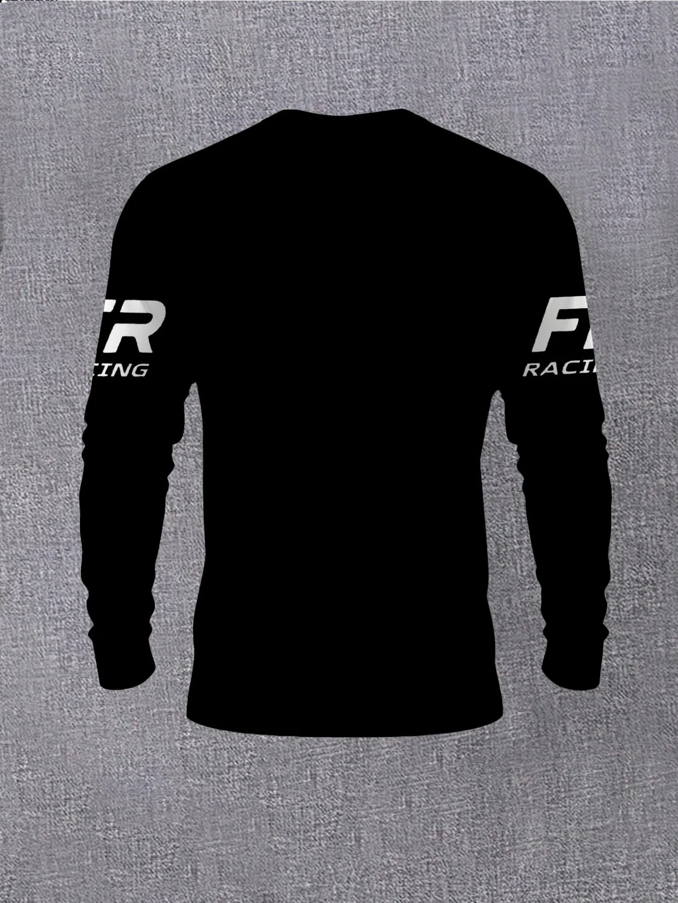 New Men’s Long-Sleeve T-Shirt – Trendy Racing-Inspired Letter Print – Casual, Everyday Style